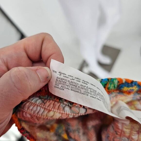 Zara Shirred Puff Sleeve Crop Top Orange S - Picture 5 of 6